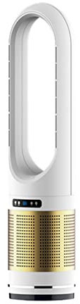 Ventiladores sin aspas Ventilador de torre oscilante de 80 ° para frío y calor con purificador de aire Control remoto Ventilador de pedestal táctil súper silencioso para el dormitorio de la oficina
