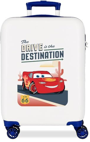 Joumma Disney Destination Cars Maleta de Cabina Blanco 38x55x20 cms Rígido 2 kgs Cierre de combinación Lateral ABS 2 kgs 35L Equipaje de Mano