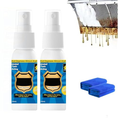 Magisches Entfettungsspray, Mehrzweck-Reinigungsspray ohne Abwaschen, Küchenreiniger-Spray, Entfetter für Öfen, Herde, Töpfe und Pfannen, Spülbecken (30ML,2PC)