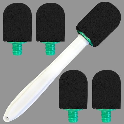 4 stycken toalettrengöringsstenar med handtag, rengöringsblock toalett, handtag rengöringssten djupa fläckar, pimpsten rengöringsborste för badrum, toalett, kök, pooler, djupa fläckar (svart)