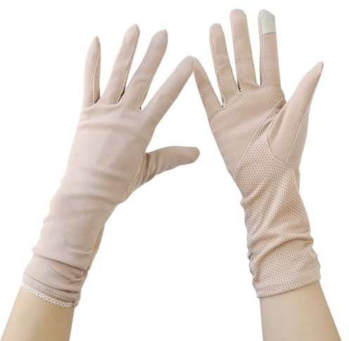 OhMill UV Gloves for Driving Sun Gloves for Women UV Protection Cycling Glove Women Full Finger,12.5/32cm