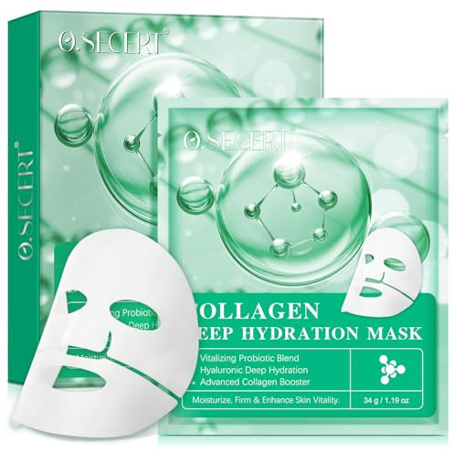 Collagen Face Mask,Advanced Hydrogel Sheet Masks Skincare, Pack of 6 Overnight Peel Off Face Mask for Hydration Boost, Skin Face Mask