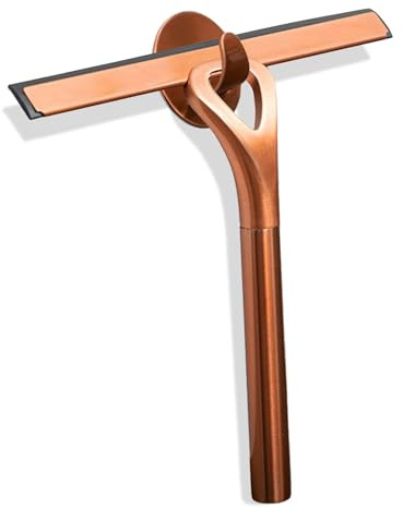 abzieher dusche Fensterabzieher, Glaswischer, Duschabzieher, Schrubber, Edelstahl 304, Silikon für Badezimmer, Spiegel, Fenster, Auto (Antike Bronze)