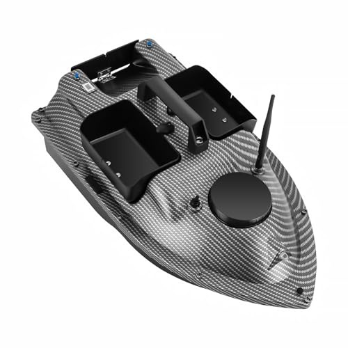 YUMIONB Remote Fishing Bait Boat, 52W 10000RPM Electric Fishing Drone with Bait Release RC Bait Boat Drone for Fishing Bait Drop with LCD Screen & LED Night Lights For Hook Delivery, Nesting (Gray)