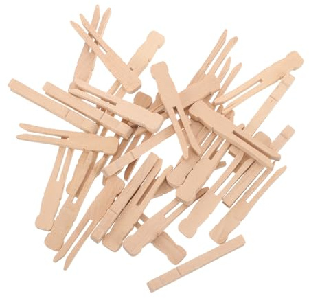 ULTECHNOVO Pinzas De Madera Ropa Pequeñas 100 Piezas, Madera Natural Resistente Al Viento, Clips para Tender Ropa El Hogar, Secado Cómodo y Fijación Segura para Viaje y Lavandería