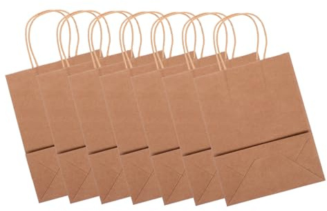 Mipcase 20piezas Bolsa de Papel Kraft para Comida con Asas Bolsa de Papel para Llevar Unidades Material Ecológico