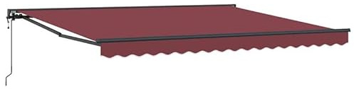 Tenda da sole elettrica semi-cassetta rosso bordeaux, 400 x 300 cm, tessuto - Protezione solare perfetta per terrazza e giardino - Facile da usare e durevole