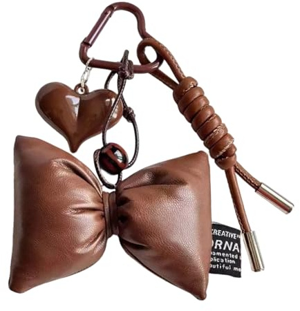 YIZITU Portachiavi In ​​pelle PU Caffè Accessorio Decorativo Leggero Per Borse E Chiavi Portachiavi Stile Miu