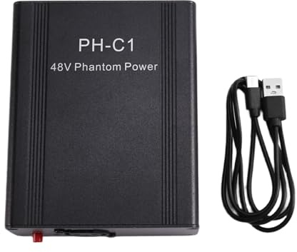 Muuookka Mikrofonvorverstärker 48 -V -Phantom -Leistungsmikrofone Musikaufnahmeausrüstung mit Batterie