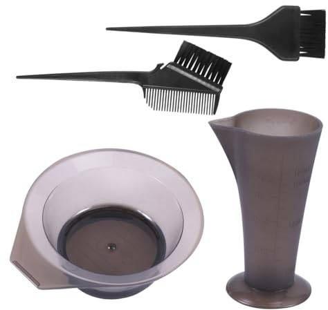 FRCOLOR Kit de Tinte Cabello 4 Piezas Tamaño Pequeño Plástico Multicolor para Uso Profesional y Doméstico Pincel y Cuenco para Teñir Cabello Color Aleatorio
