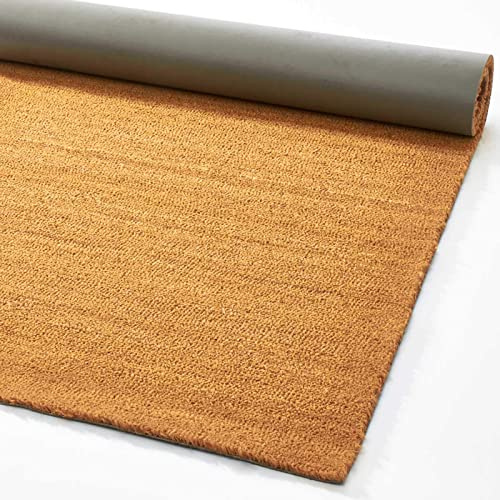 casa pura Kokos Fußmatte - rutsch & wetterfeste bei Schnee & Regen Kokosmatte aus Kokos Naturfasern Meterware, auch für großflächige Eingänge I 17mm, 80x100cm