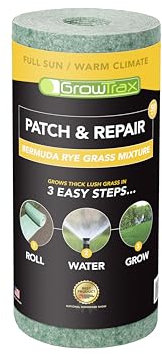 Grotrax Bermudas todo en uno Centeno Verde Césped Matte Años Resultados Resistencia Invierno y Tolerancia a la Sequía 50 SQFT