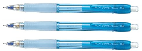PILOT 3 Stück H-185 Druckbleistifte, nachfüllbar, Neonfarben, 0,5 mm, Blau, 3 Stück