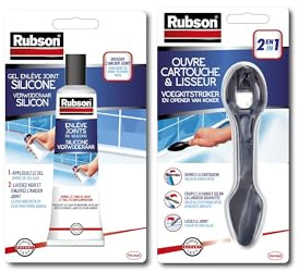 Rubson Enlève joints Silicones, décapant spécialement adapté pour retirer les joints de silicone + Rubson ouvre cartouche et lisseur - pour tout type de mastic