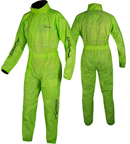 A-Pro Tuta 1 pezzo Riflettente Impermeabile Intera Anti Pioggia Alta Visibilità Outdoor Sport Fluo (M)