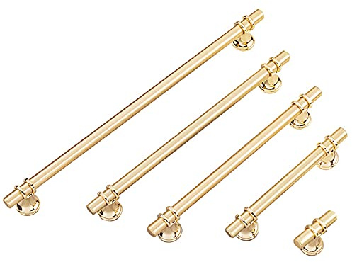 Benature 8 Stück Möbelgriffe Küchengriffe Edelstahl Schrankgriffe Moderne Zink-legierung Schwarz Roségold Vintage Türgriffe Küchenschränke (128mm,Gold)
