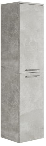 Badplaats B.V. Badezimmer Badschrank Saturnus 130cm Grau - Regal Schrank Hochschrank Schrank Möbel