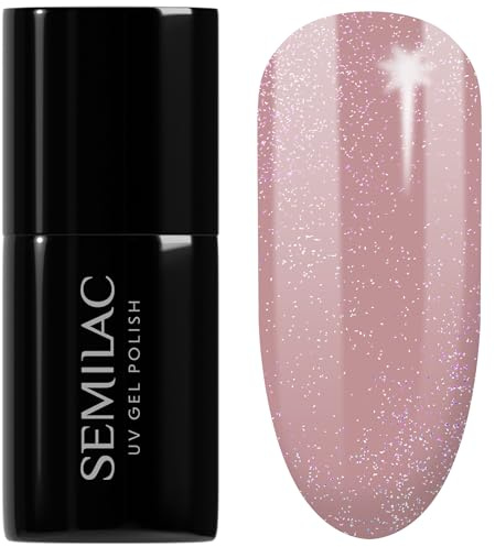 SEMILAC Gel-Nagellack 320 Shimmer Dust Beige – Volldeckender Gel-Nagellack – Soak-Off, einfach zu verwendende LED/UV-Nagellampe – lang anhaltende Maniküre und Pediküre bis zu 3 Wochen