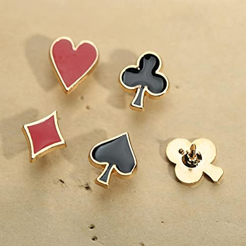 HCMA Set von 4 Stück Neuheit Poker Themed Anstecknadel für Frauen Männer Anzug Kleid Dekoration Brosche Abzeichen Kragenstifte