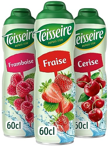 Lote de 3 Siropes Fresa Frambuesa Cereza 3X0,6 L