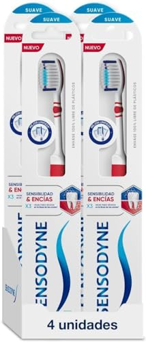 Sensodyne Empfindlichkeit & Zahnfleisch Weiche Zahnbürste für die Zahnempfindlichkeit, 4 Stück, Weiß