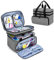 BAFASO Double Layer Sewing Accessories Organiser with 2 Detachable Pouches, Large Sewing Storage Bag for Sewing Tools, Grey