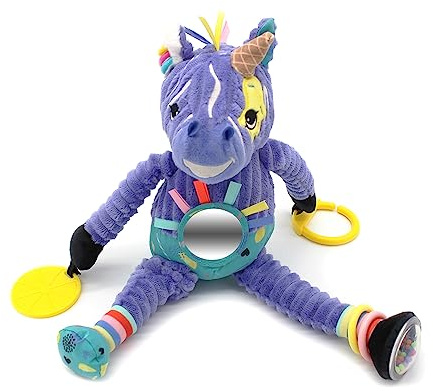 Les DEGLINGOS Aktivitätstier Nomade Kiprorkos das Zebra, Lila, Baby Krabbelspielzeug, Geschenkidee, ab Geburt, 36 cm
