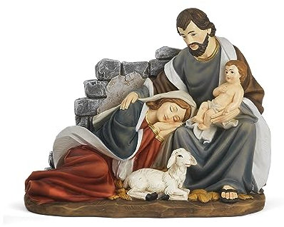 PABEN Statua Presepe Gruppo Natività Madonna Sdraiata in Resina Articoli Religiosi (8.8 cm) Lunghezza cm.11,6