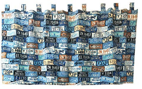 ❀ kurze Gardinen, Kurzer Vorhang, Vintage-Muster, Küchenvolant, Baumwoll-Polyester-Mischgewebe, kleines Fenster, halbe Vorhangpaneele for Badezimmer/Schlafzimmer/Wohnzimmer, 1 Stück (Farbe: Rot, Größe