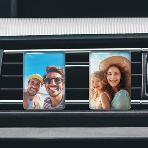 Personalisierte Kristall-Auto-Lufterfrischer - Custom Aromatherapie Auto Air Vent Clip mit Ihrem Foto Text - Customized Auto Luftreiniger duftende Kristall-Clips für Auto-Innenraum-Dekoration-Duft