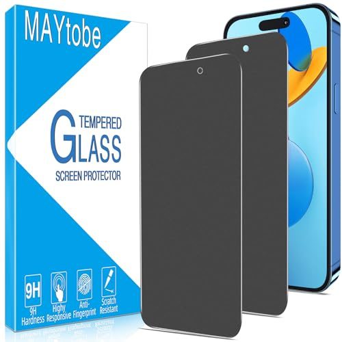 MAYtobe Matt Panzer Sichtschutz Glas für iPhone 14 Pro Folie | 2 Stück Volle Abdeckung Displayschutzfolie, Anti Spy, Blendfreies, 9H Härte, Anti-Kratzen