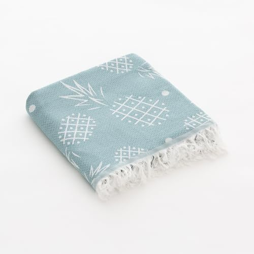 GAMUSI Fouta Pareo Toalla Playa Ligera Tropical 90x180 cm, Color Turquesa