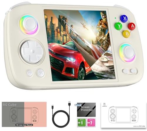 RG Cube - Console di gioco retrò senza gioco, display multi-touch, sistema Android 13, console di gioco da 5200 mAh, ventola ad alta velocità, illuminazione RGB 16 milioni di colori