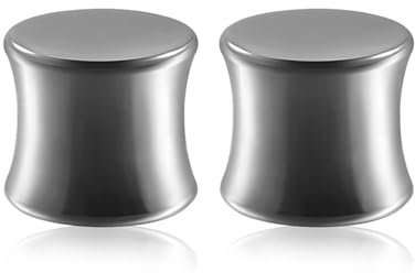 Homxi 2Stück Tunnel Dehner 10mm,Piercing Tunnel Edelstahl 00G Ohr Tunnel Rund Poliert Ohr Plug Set Silber