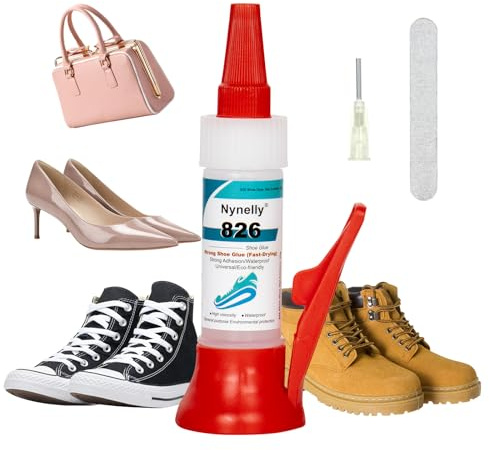 Nynelly Colle Chaussures, 30 g Colle Semelle Chaussure Transparente, Kit de Colle Chaussure Forte Imperméable, Colle Pour Chaussure Professionnelle pour Réparer Toutes Sortes De Chaussures