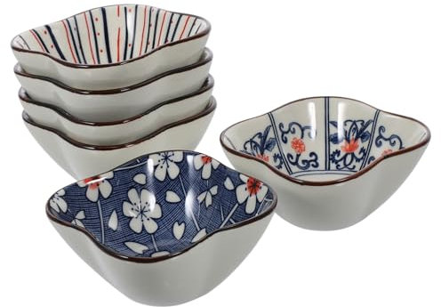 COLLBATH 6stücke Soßenschale Ketchupschale Geschmacksschale Probierschalen Dipschale Essigschale Keramik Vintage Stil Gewürzschale Für Sushi Dips Speisen