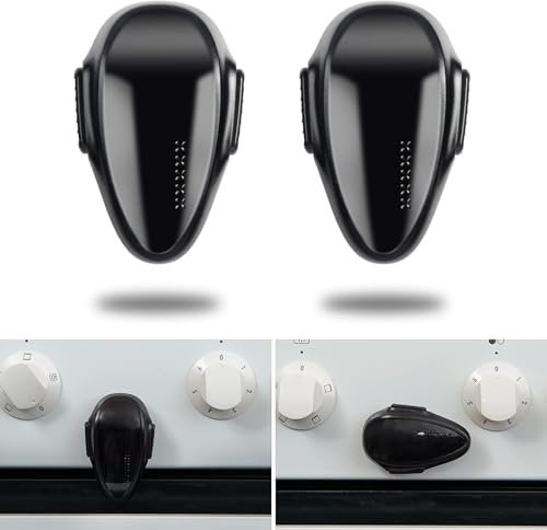 VIDSTW 2 Stück ABS Kindersicherung Herd Backofen Kindersicherung Backofen Selbstklebend Herdschutz Kinder Sperren Kein Lochen Nötig für Backofen Mikrowelle Waschmaschine Trockner (Schwarz)