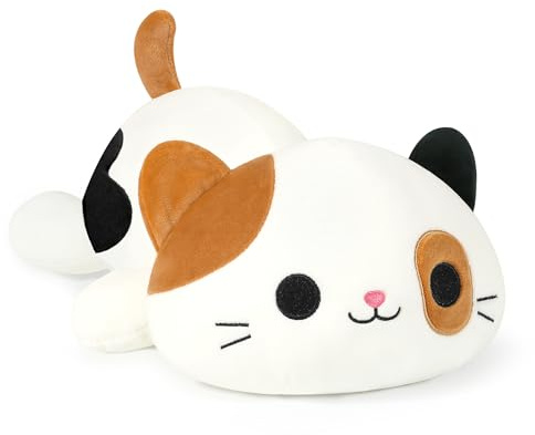 Shownicer - Peluche di Gatto in Tessuto Kawaii, Morbido Giocattolo di Gatto, Cuscino di Gatto, Plüsch Kätzchen, Morbido Peluche, Idea Regalo per Bambini e Bambine, 3+ Anni (Marrone, 23 cm)
