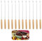 12PCS 24CM Tenedor para Fondue de Acero Inoxidable, Mango de Madera Resistente al Calor, Tenedores Multicolores, para Queso y Chocolate, Pinchos para Barbacoa y Fiestas
