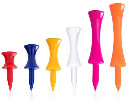 Tunejoy Tee da Golf Professional 120 Pezzi Castle Tee Accessori Lungo Corto Colore Misto Allenamento di Golfisti per Formazione 31/35/42/50/59/70mm