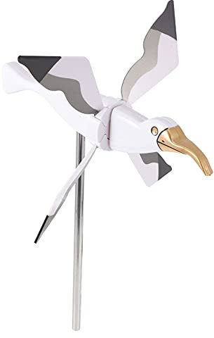 Happyyami Moulin à Vent Forme Mouette Décoration Jardin Extérieur Statue Oiseau Réaliste pour Orner Cour