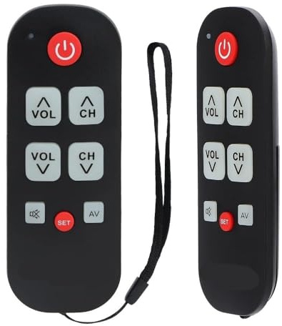 Télécommande TV Universelle À Grosses Touches Pour Seniors, A-TV10 Télécommande Étanche Pour TV, RCA - Insérez Les Piles Pour L’utiliser, Aucune Programmation Requise, Télécommande Simple - Facile À U