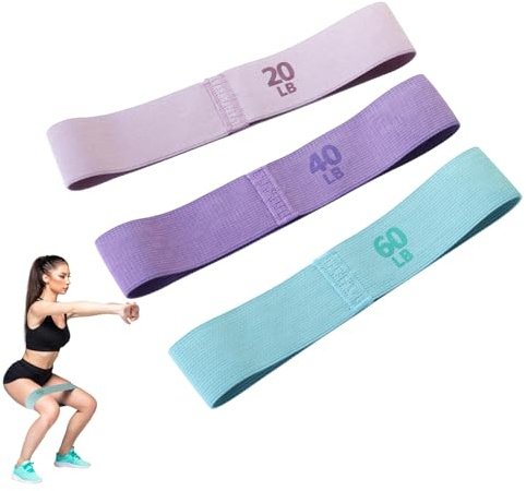 Widerstandsbänder Set mit 3 Stärken，Fitnessband Stoff eignet Sich für das Training von Po, Gesäßmuskulatur und dem ganzen Körper. Geeignet für Yoga, Pilates, leicht zu tragen