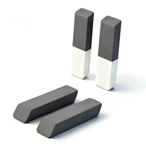 4 Pcs Natural Rubber Erasers for Ink and Pencil,Sand Rubbers and Double Head Eraser to Fade Mark,Pen Eraser Rubber for Gel Pen,Ball-Point Pens School Office Daily Art Supplies (Gray, 2+White Gray, 2)