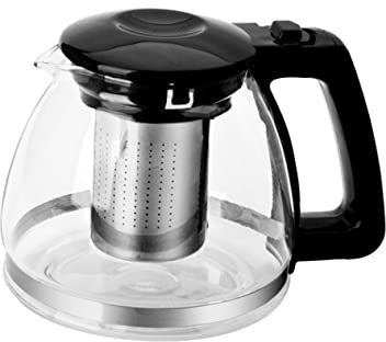 HOLIDYOYO théière en acier inoxydable infuseur compagnon théières Infusé passoires à thé pour le thé en vrac Timbale verre de bouilloire bouilloires à thé bouilloire en verre Plastique Noir