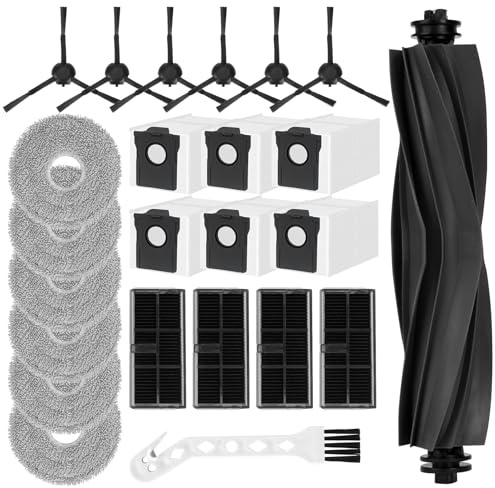 Kit de Accesorios de Repuesto para Dreame L10s Pro Ultra Heat/L10s Ultra Gen 2/X30 Ultra/Mova E30 Ultra Aspiradora, Incluye 1 Cepillo de Goma, 6 Paños, 6 Bolsas de Polvo, 4 Cartuchos Filtrantes