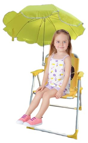 Acunny Sedia da Spiaggia con Ombrellone | Sedia Pieghevole Infantile Con Parasole,Sedile Esterno Resistente alla Sabbia per Giardino Piscina Picnic Viaggio