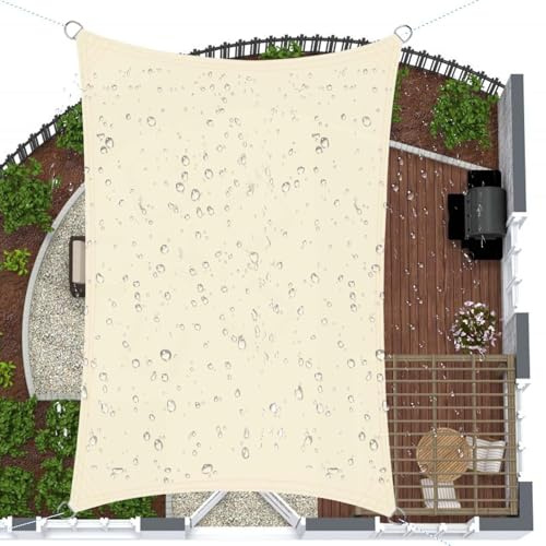SRHIMEOS Tende a Vela Rettangolare da Esterno 3.5x3.5, Telo Parasole per Terrazzo, Vela Ombreggiante Giardino Impermeabile, Protezione UV 98% Tende da Sole per Esterni