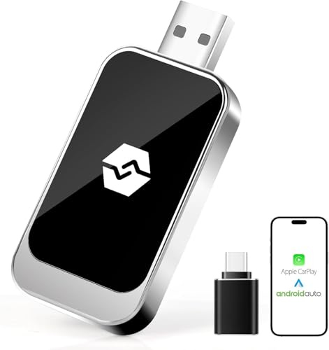Gaethra Carplay & android Adapter USB C/A, compatibile con iOS 10+/android 11+, Plug and Play per veicoli Carplay