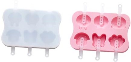 Mikikit 2juegos Moldes Para Helado De Silicona Molde Diy Para Hacer Tú Mismo De Hielo Para Helados Bandeja Heladera Para Color Rosa y Gris Para Uso Casa